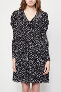 The Kooples - Robe Courte Manches Longues - Marine / Blanc - Femme
