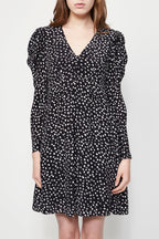 The Kooples - Robe Courte Manches Longues - Marine / Blanc - Femme