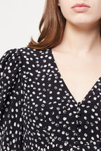 The Kooples - Robe Courte Manches Longues - Marine / Blanc - Femme