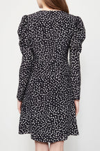 The Kooples - Robe Courte Manches Longues - Marine / Blanc - Femme