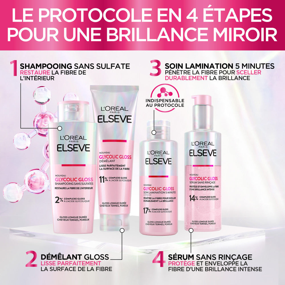 Lot De 6 - L'Oréal Paris Elseve Glycolic Gloss Démêlant Gloss 150Ml