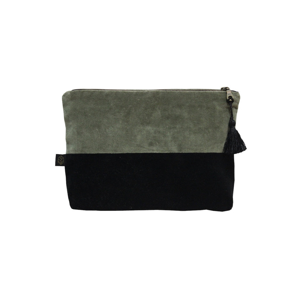 Pochette Velours Delhi - Kaki
