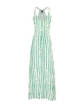 Robe de plage Leila Vert Palmier – Tatiane de Freitas – coupe fluide fines bretelles, fente latérale, emmanchures américaines, robe de plage légère chic Lyon