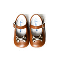 Chaussons Bébé Souples Antidérapants Fille À Boucle Mini-Alice Noeud - Cuir Camel - Fille