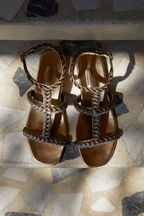 Ronda Gold Flat Gladiator Sandal