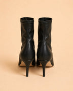 Roma Ankle Boot In Black Stretch Lambskin