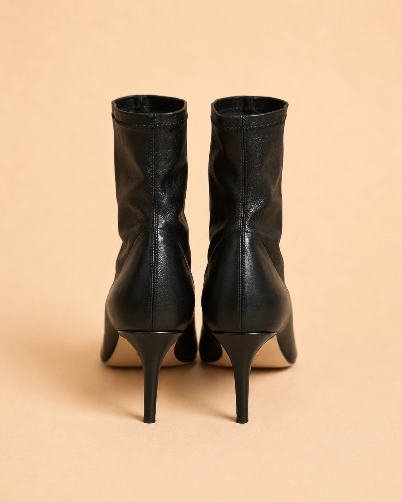 Roma Ankle Boot In Black Stretch Lambskin