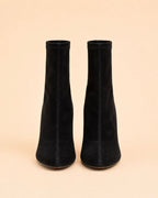 Roma Ankle Boot In Black Stretch Suede