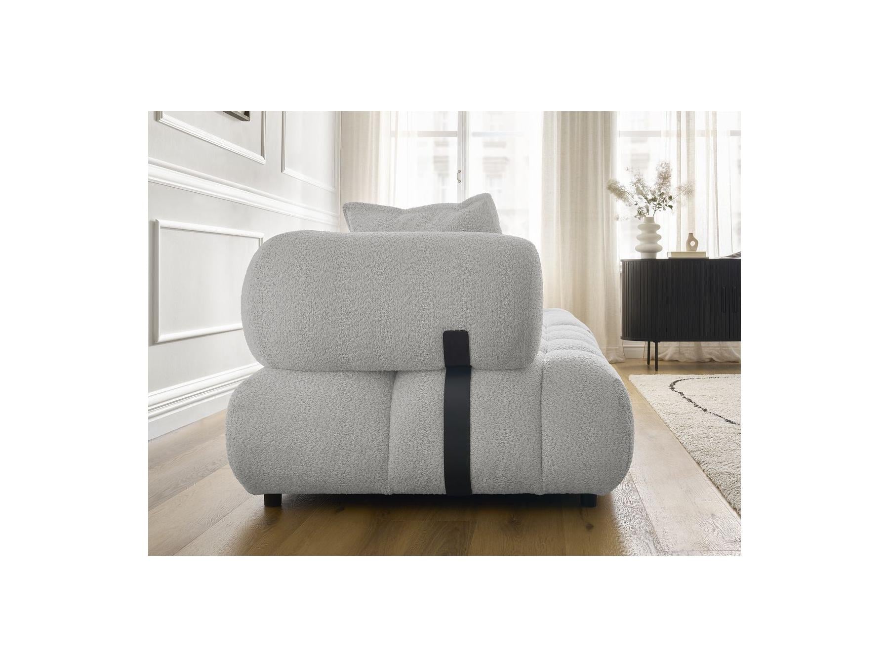 Alya - Canapé Droit Fixe 4 Places - Tissu Bouclette