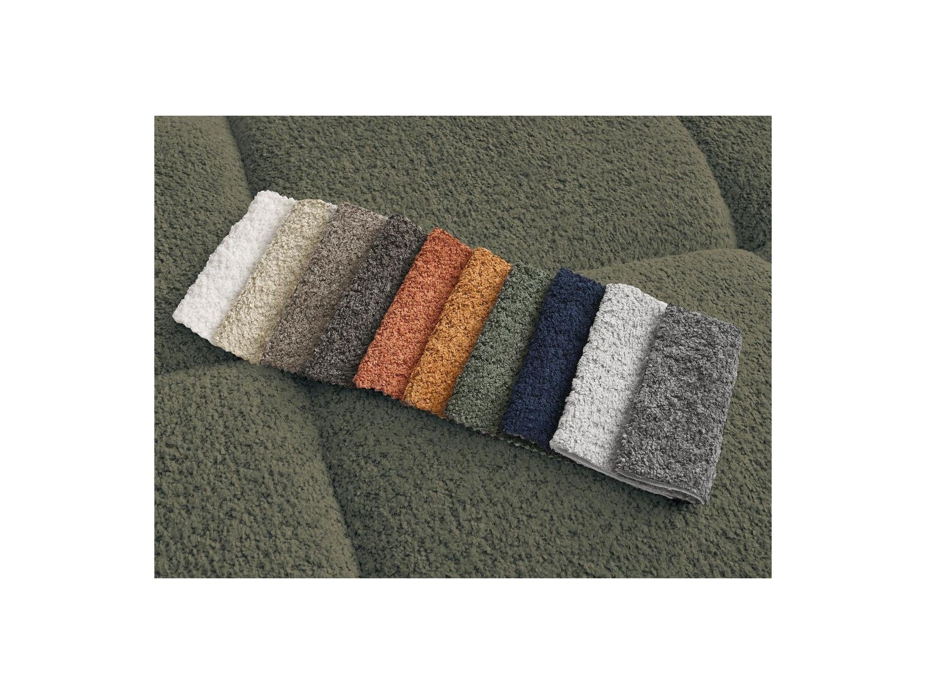 Alya - Canapé Droit Fixe 4 Places - Tissu Bouclette