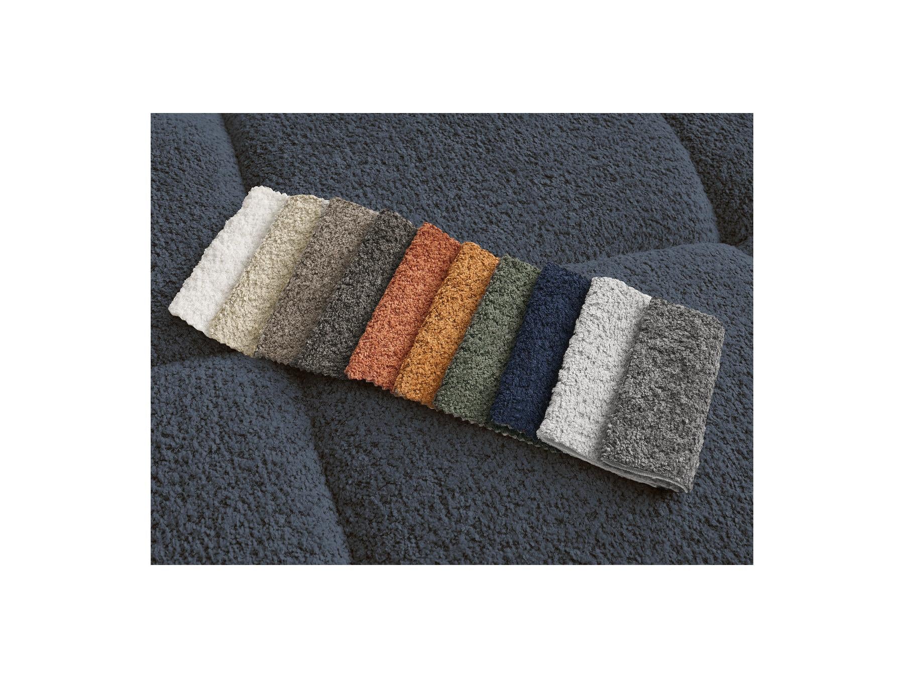 Alya - Canapé D'Angle Fixe - Tissu Bouclette - Angle Droit