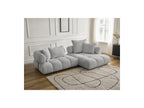 Alya - Canapé D'Angle Fixe - Tissu Bouclette - Angle Droit