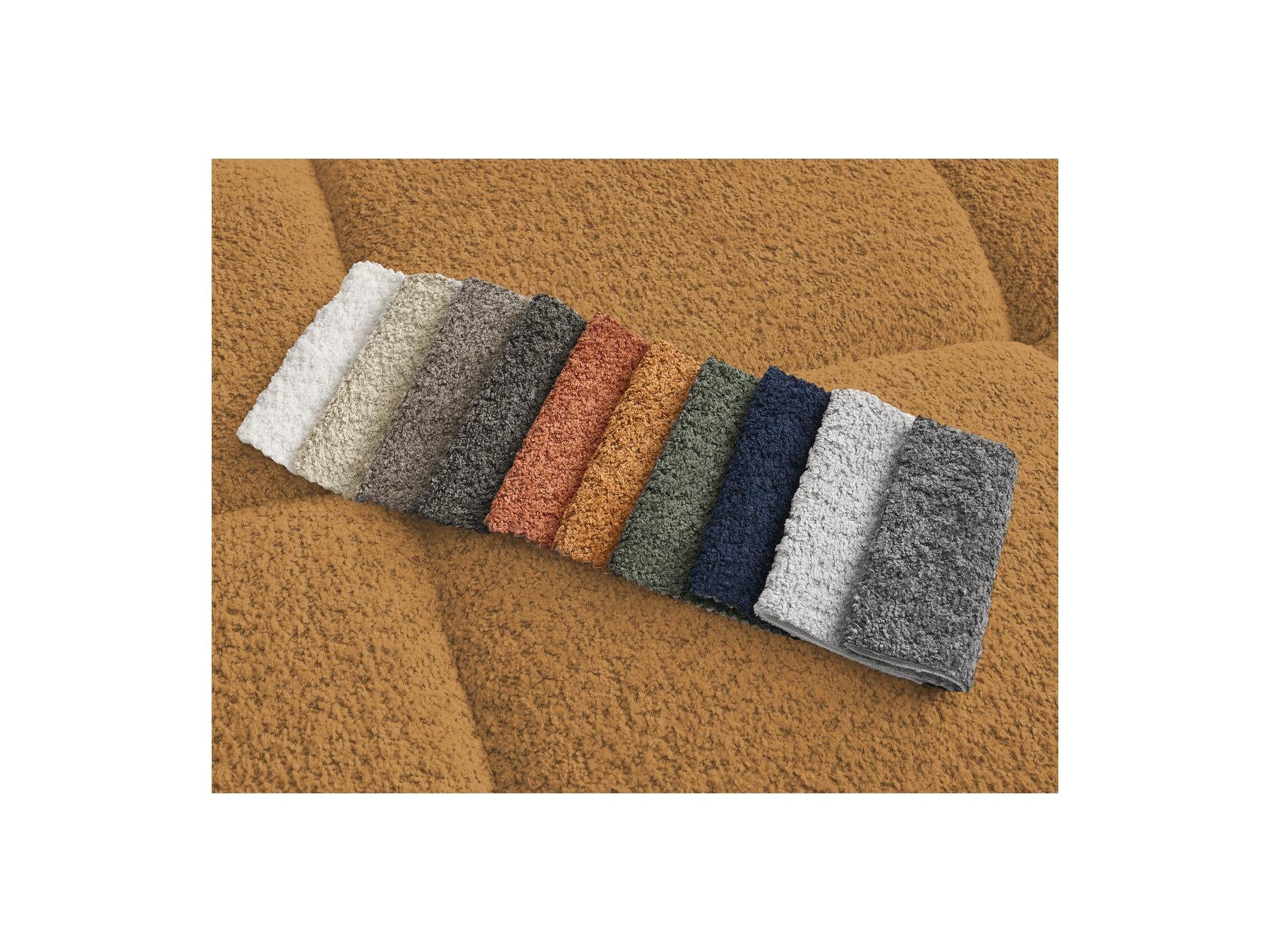 Alya - Canapé D'Angle Fixe - Tissu Bouclette - Angle Droit