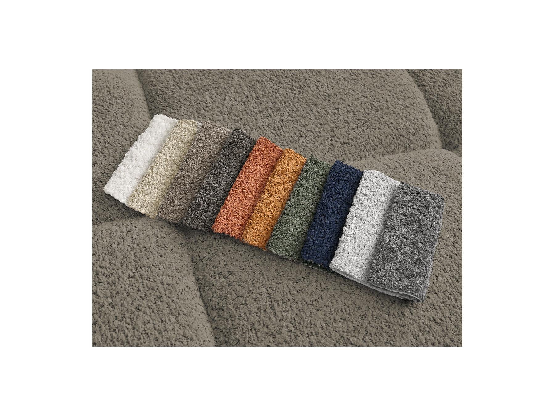 Alya - Canapé D'Angle Fixe - Tissu Bouclette - Angle Droit