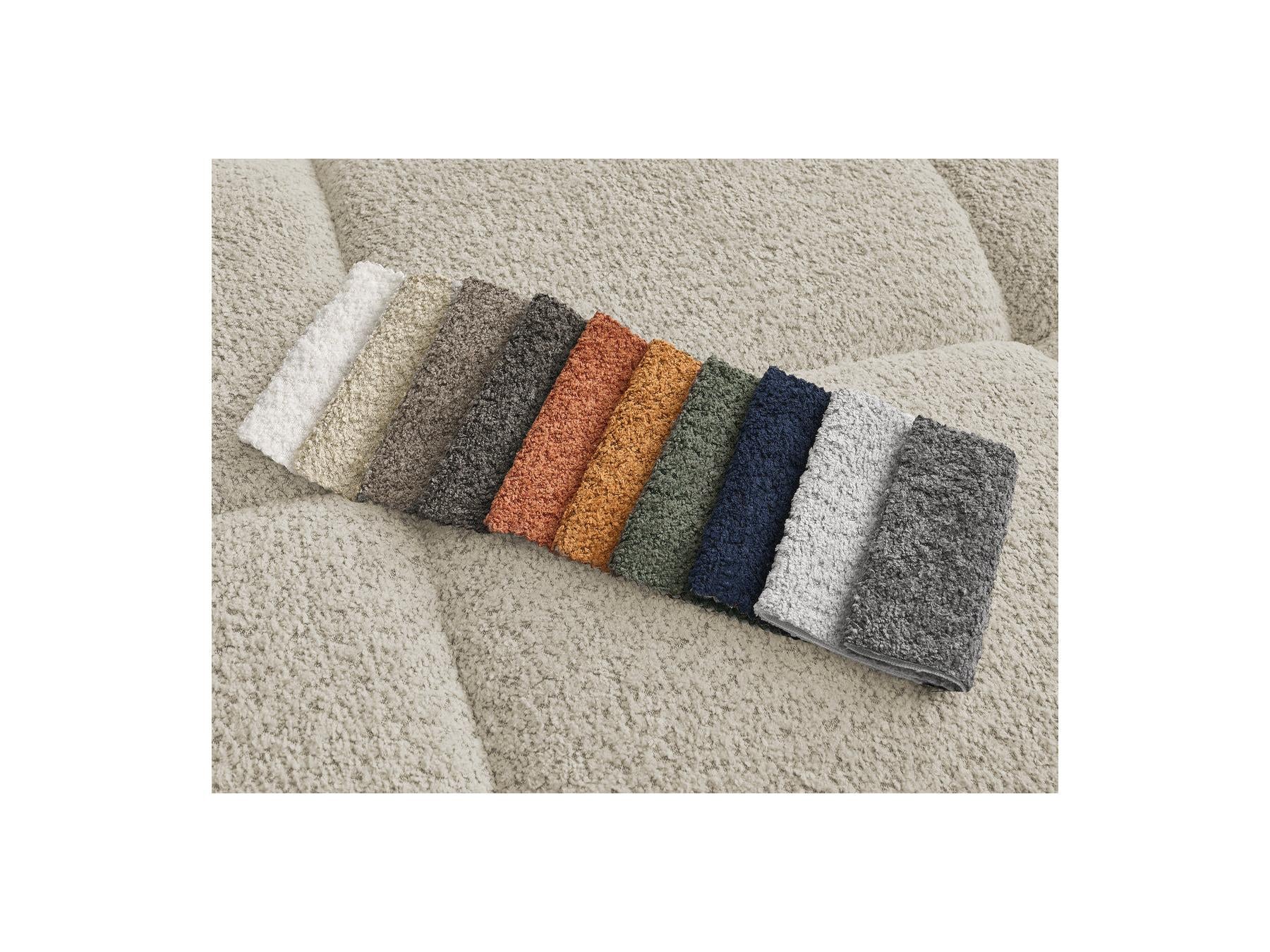 Alya - Canapé D'Angle Fixe - Tissu Bouclette - Angle Gauche
