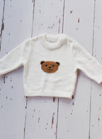 Pull En Coton - Ourson - Écru