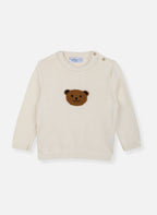Pull En Coton - Ourson - Écru