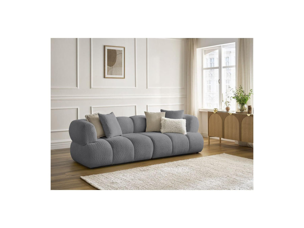 Pamira - Canapé Droit Fixe 3 Places - Tissu Bouclette