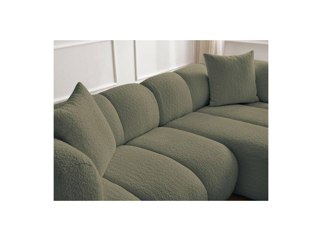 Pamira - Canapé D'Angle Fixe - Tissu Bouclette - Angle Droit