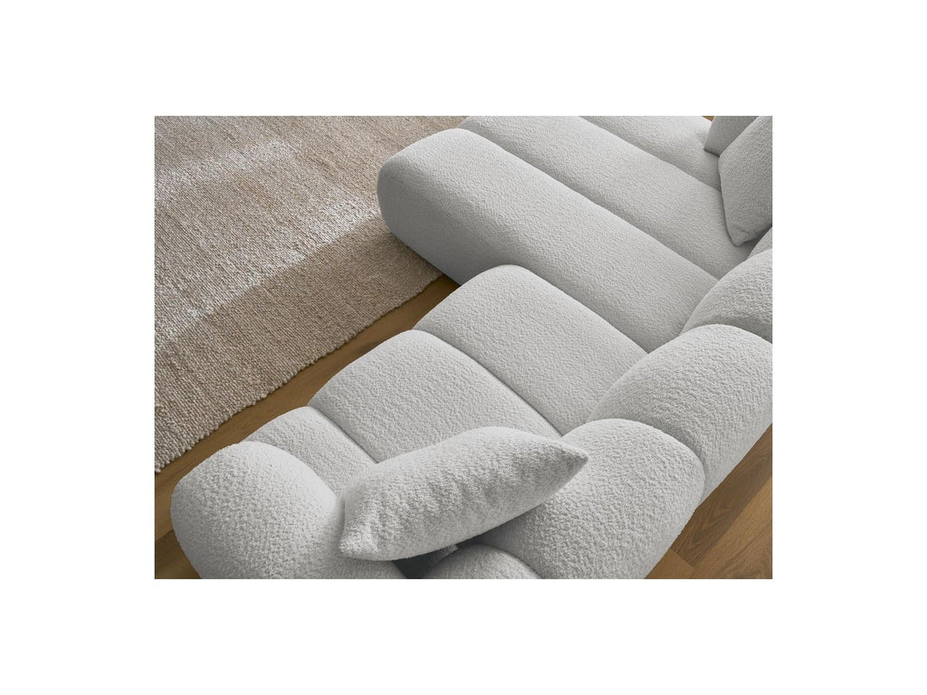 Pamira - Canapé D'Angle Fixe - Tissu Bouclette - Angle Gauche