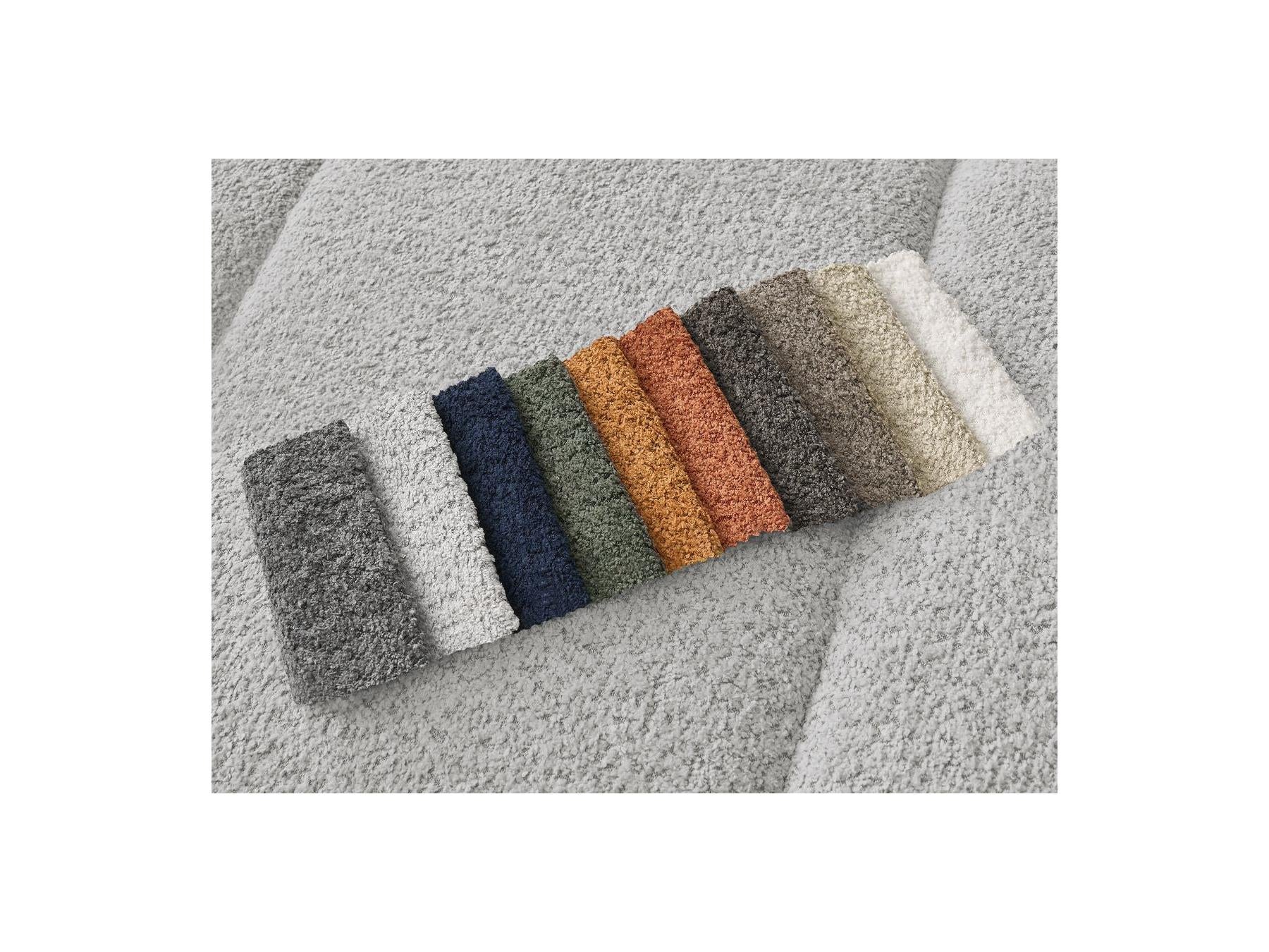 Pamira - Canapé D'Angle Fixe - Tissu Bouclette - Angle Gauche