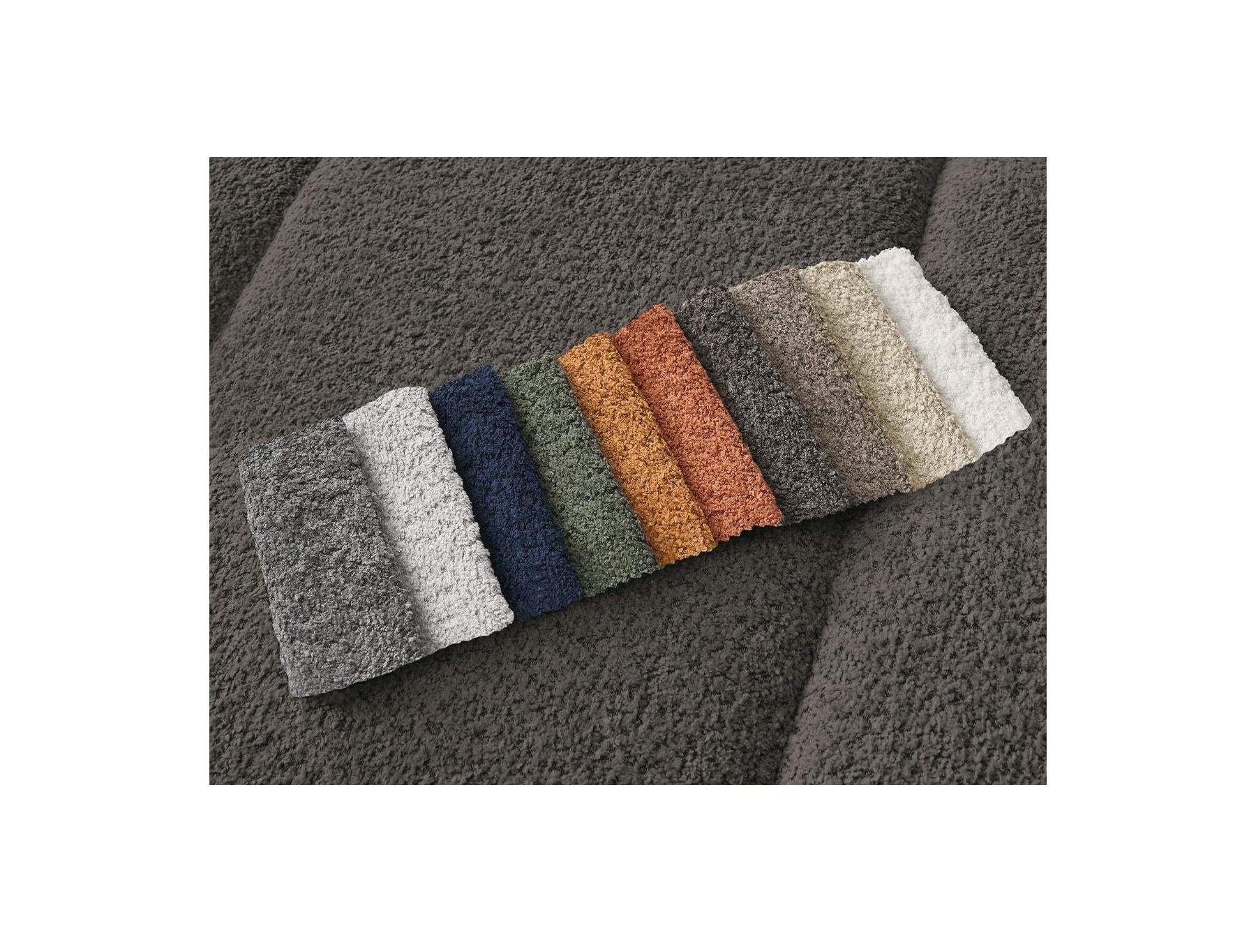 Pamira - Canapé D'Angle Fixe - Tissu Bouclette - Angle Gauche