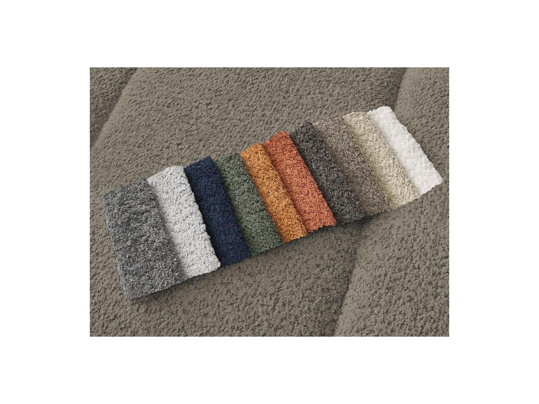 Pamira - Canapé D'Angle Fixe - Tissu Bouclette - Angle Gauche