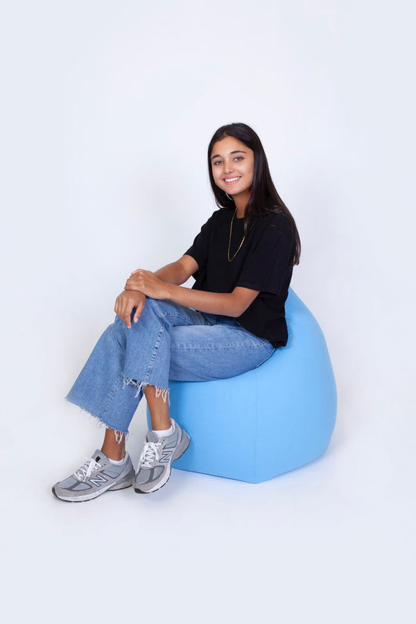 Pouf Poire Coton - 80x120cm - Turquoise