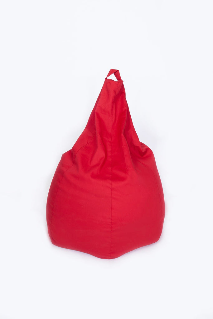 Pouf Poire Coton - 80x120cm - Rouge
