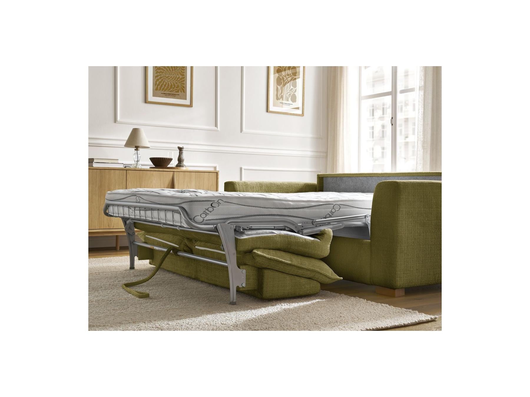 Augustin - Canapé Droit Convertible Ouverture Express - Tissu Texturé