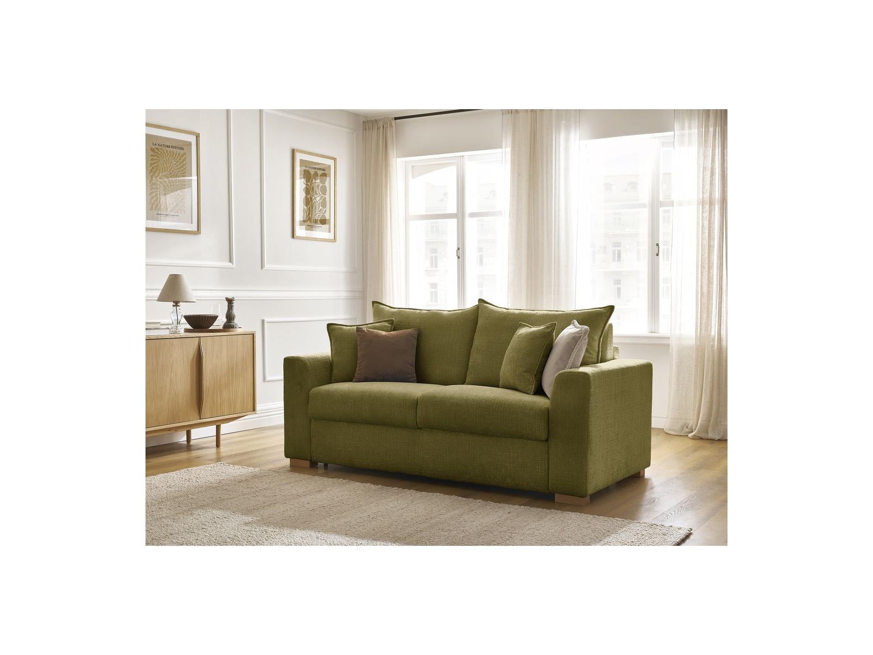 Augustin - Canapé Droit Convertible Ouverture Express - Tissu Texturé