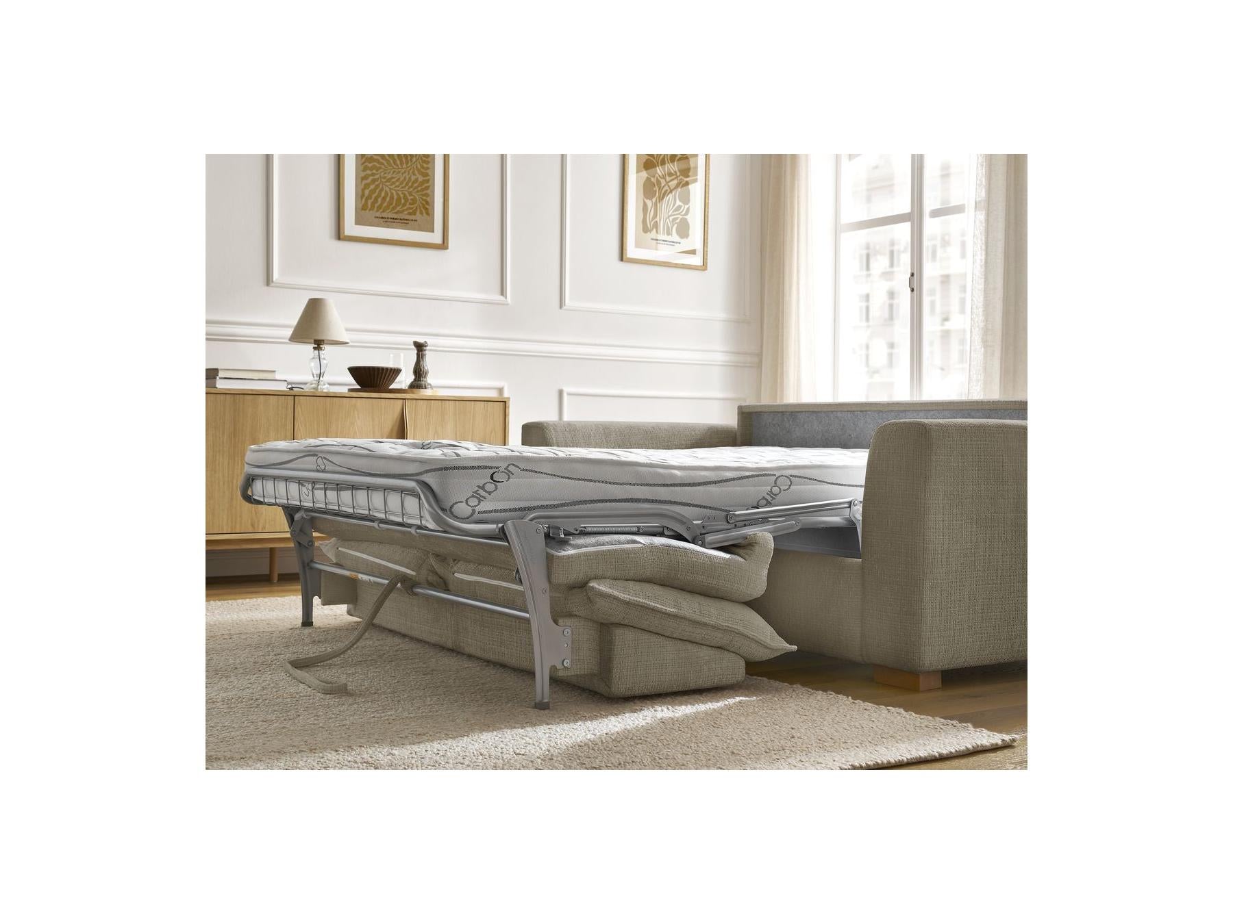 Augustin - Canapé Droit Convertible Ouverture Express - Tissu Texturé