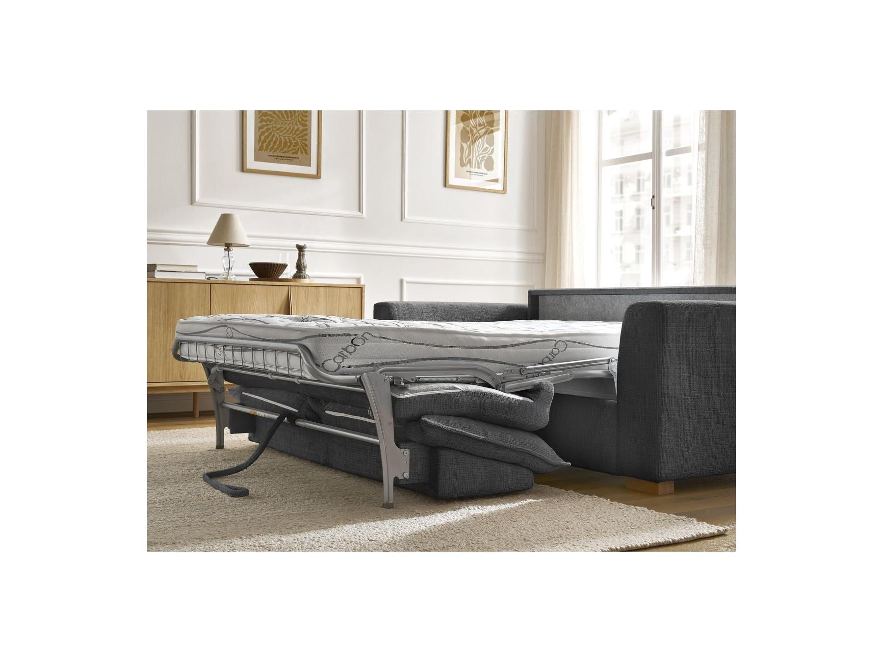Augustin - Canapé Droit Convertible Ouverture Express - Tissu Texturé