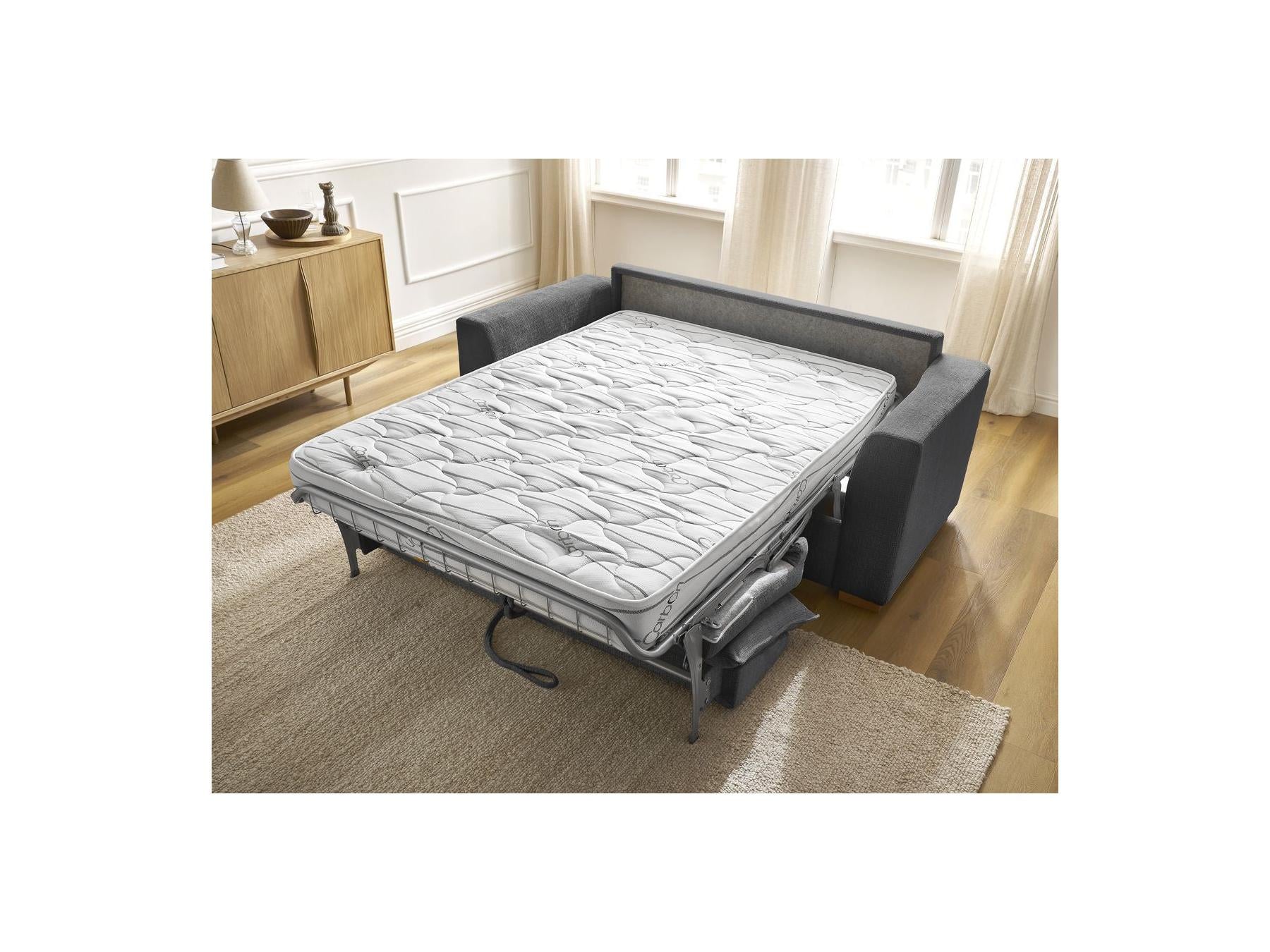Augustin - Canapé Droit Convertible Ouverture Express - Tissu Texturé