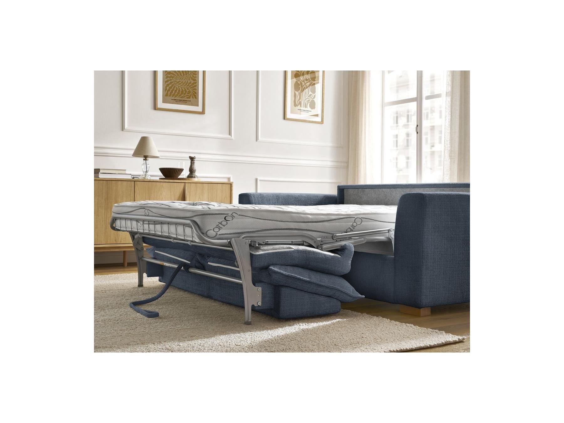 Augustin - Canapé Droit Convertible Ouverture Express - Tissu Texturé
