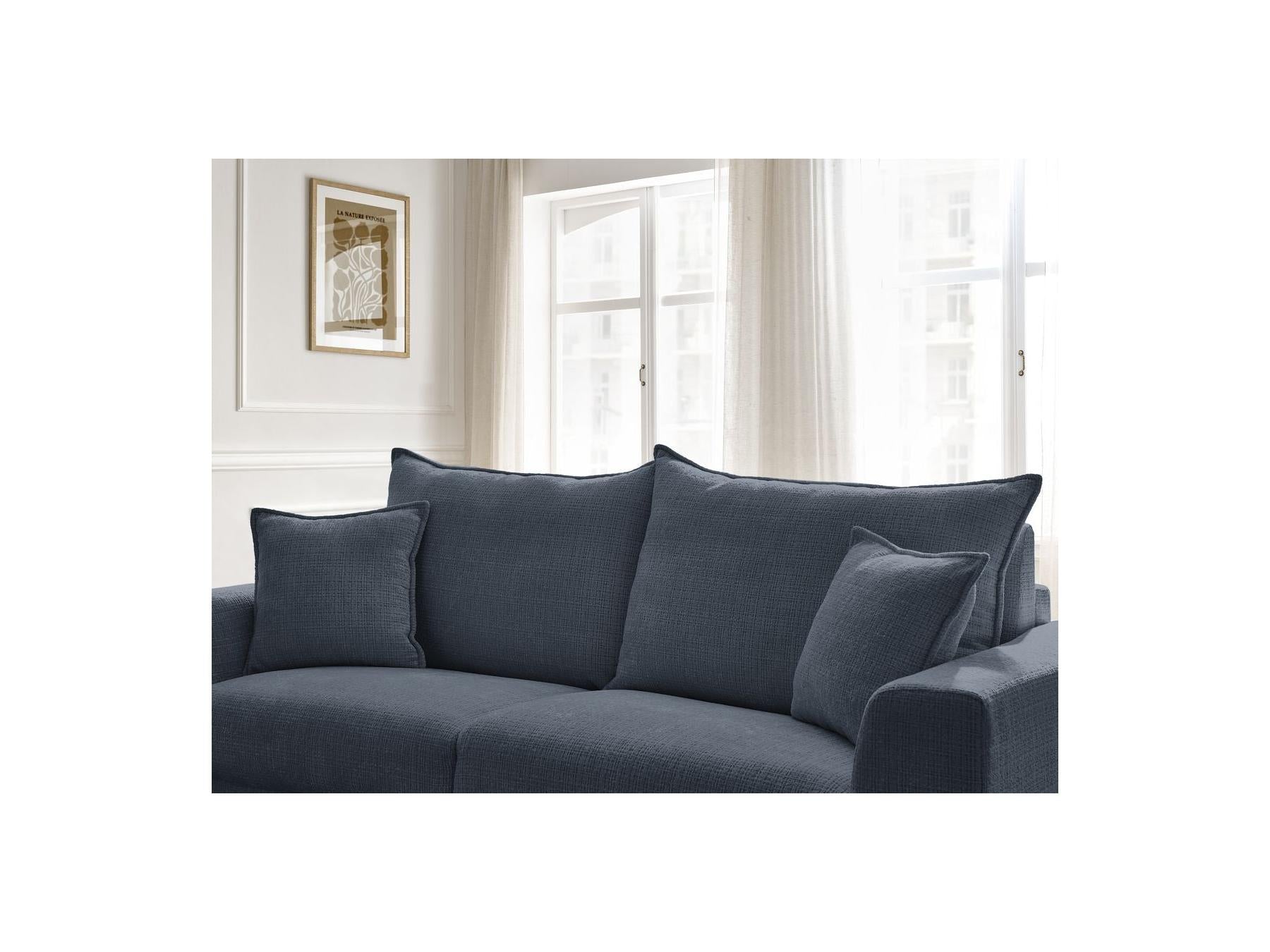 Augustin - Canapé Droit Convertible Ouverture Express - Tissu Texturé
