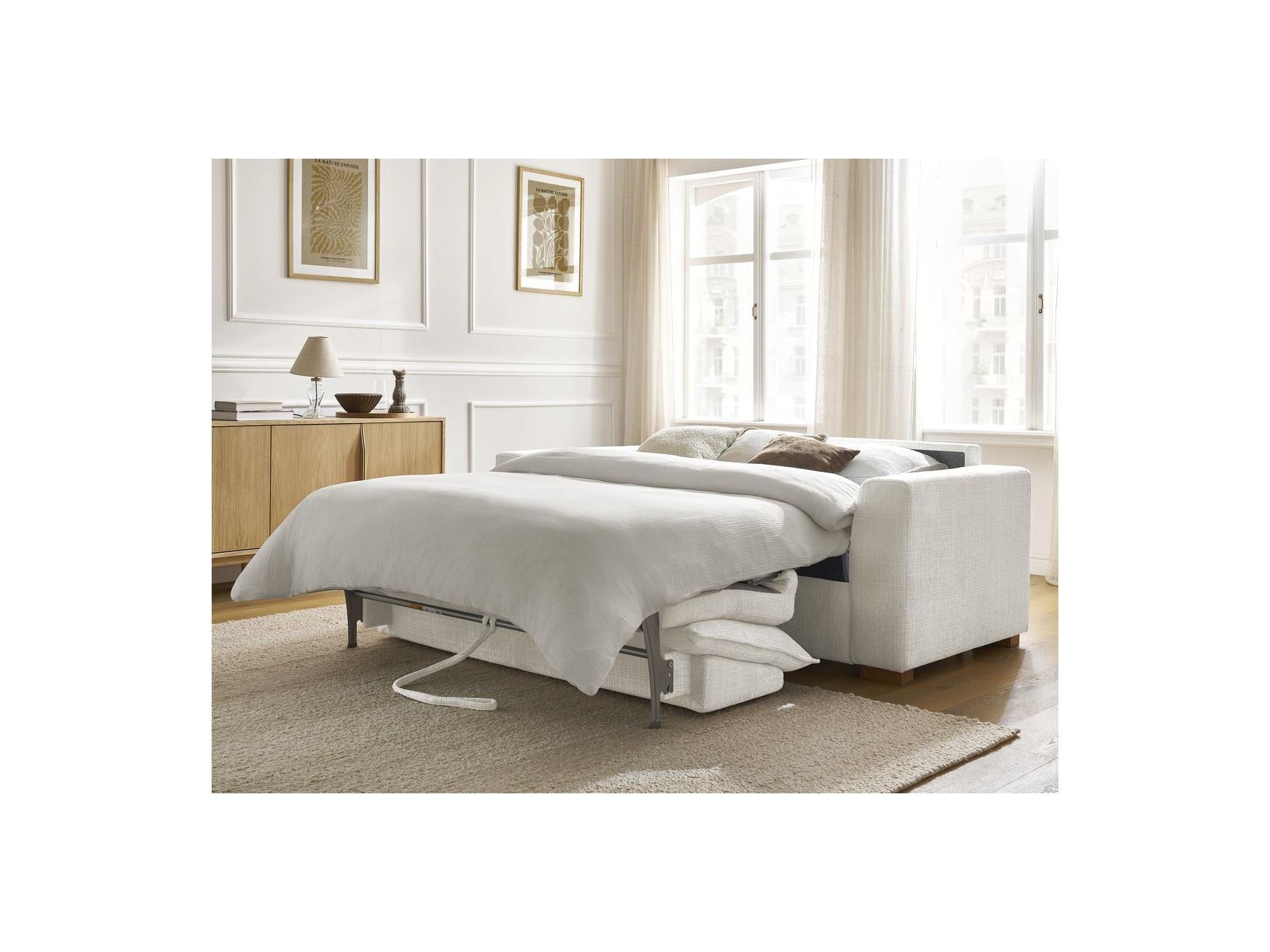 Augustin - Canapé Droit Convertible Ouverture Express - Tissu Texturé