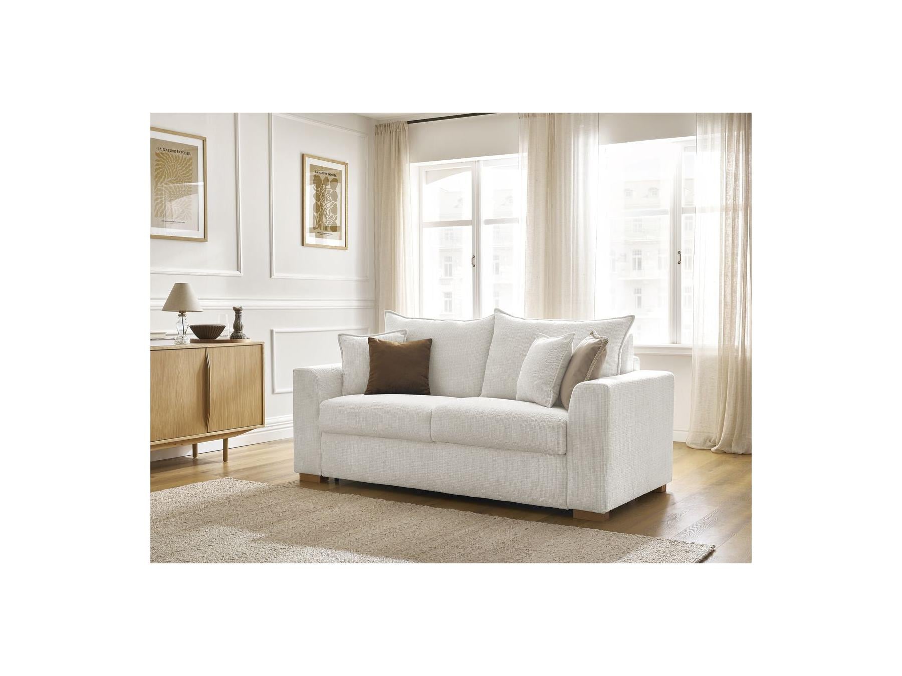 Augustin - Canapé Droit Convertible Ouverture Express - Tissu Texturé