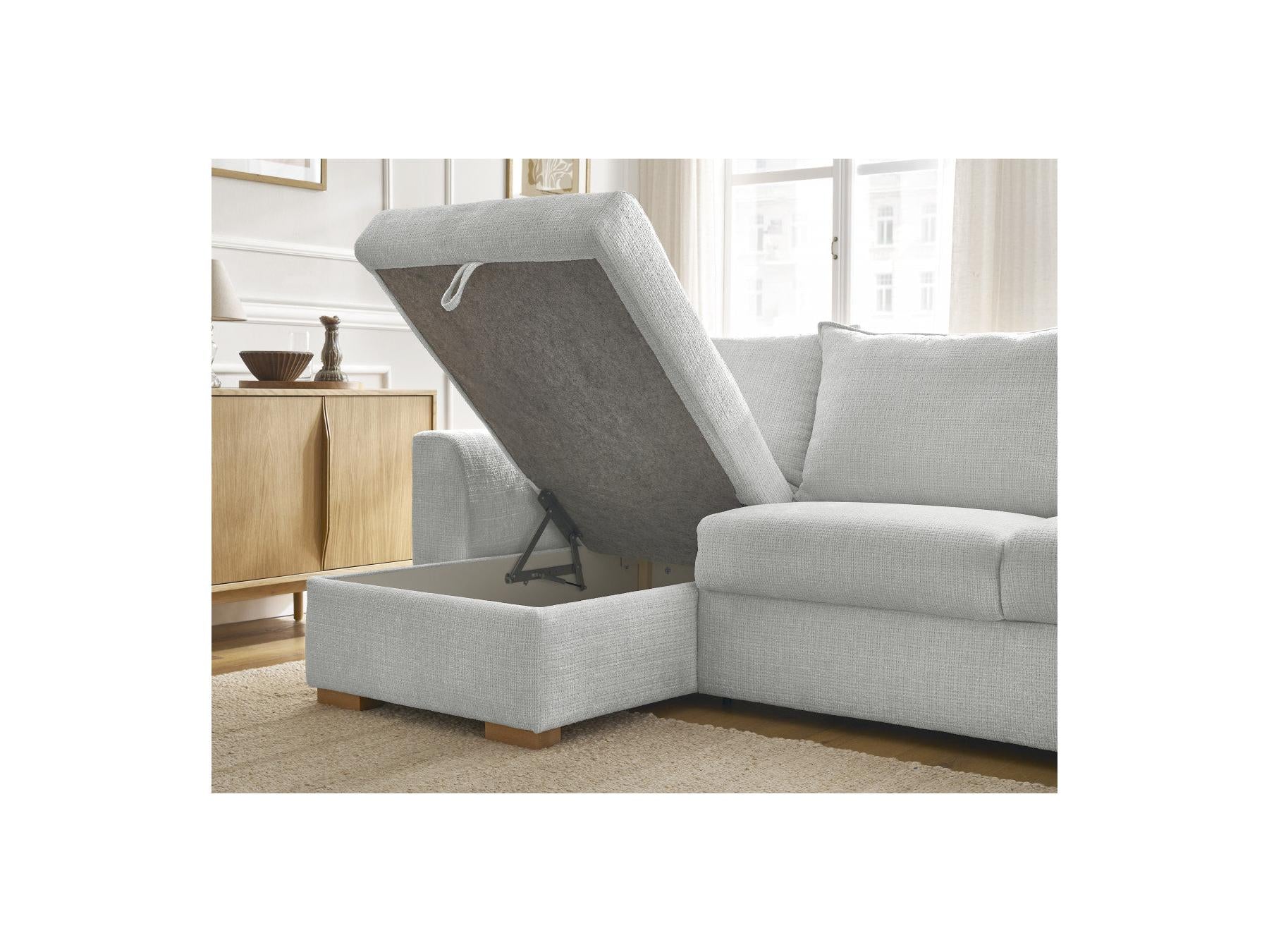 Augustin - Canapé D'Angle Réversible Convertible - Tissu Texturé