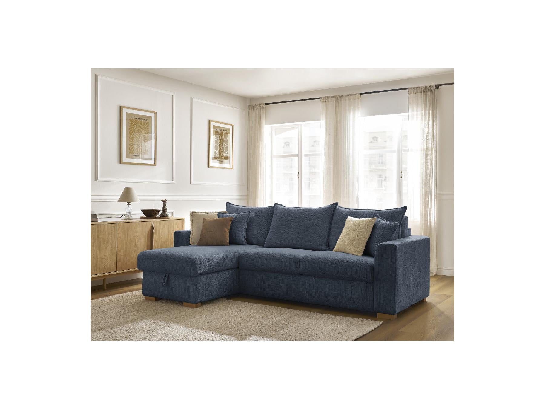 Augustin - Canapé D'Angle Réversible Convertible - Tissu Texturé