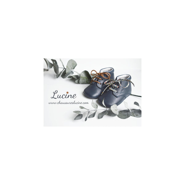 Chaussons Bébé Souples Antidérapants Mini-Arthur - Cuir Bleu Navy - Mixte