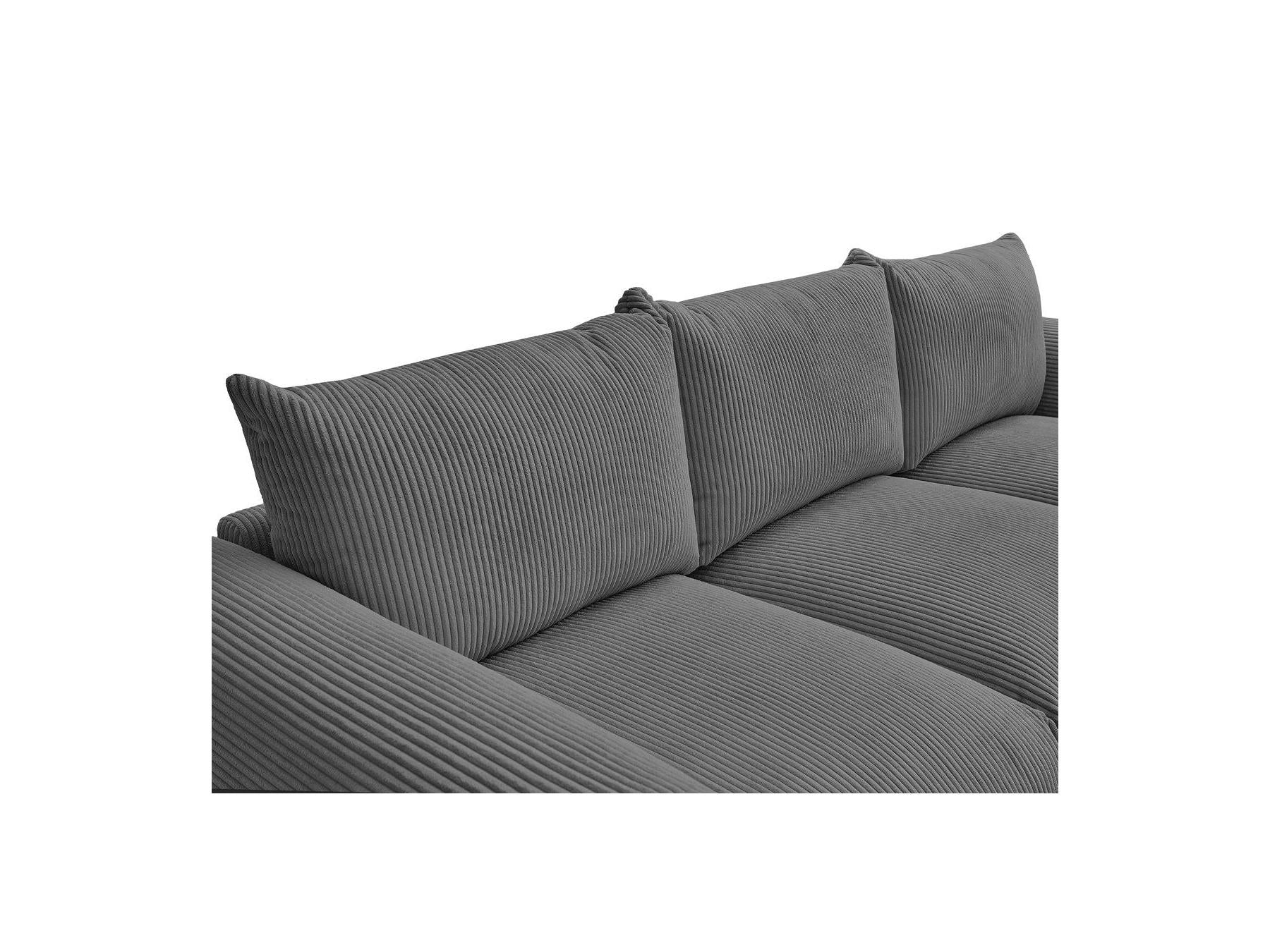 Ernest - Canapé Droit Fixe 3 Places - Tissu Velours Côtelé