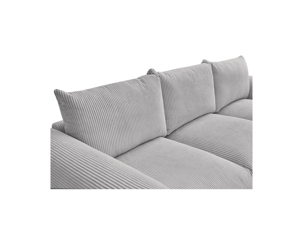 Ernest - Canapé Droit Fixe 3 Places - Tissu Velours Côtelé