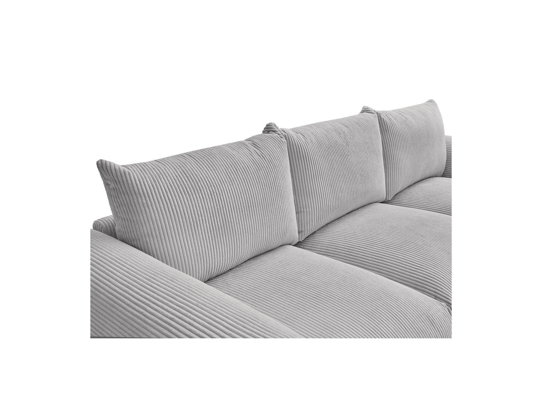 Ernest - Canapé Droit Fixe 3 Places - Tissu Velours Côtelé