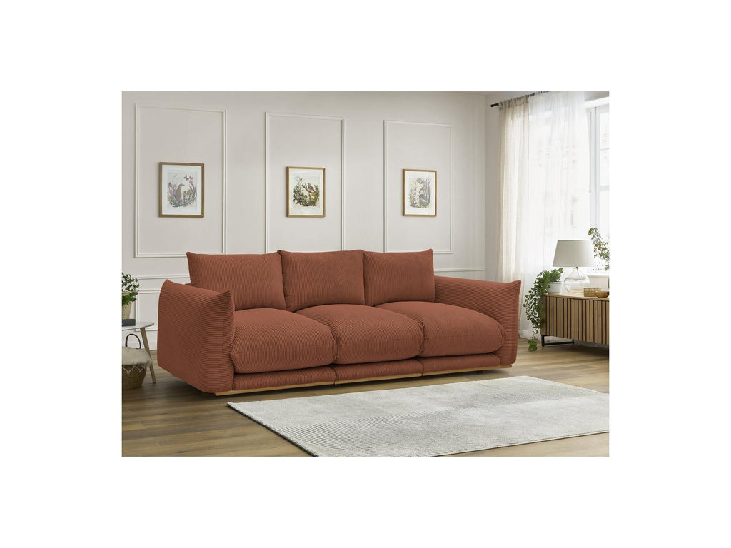Ernest - Canapé Droit Fixe 3 Places - Tissu Velours Côtelé