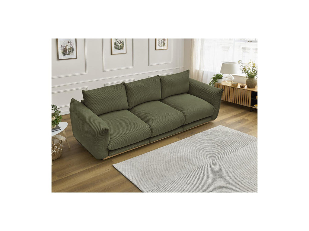 Ernest - Canapé Droit Fixe 3 Places - Tissu Velours Côtelé