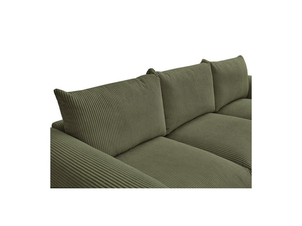 Ernest - Canapé Droit Fixe 3 Places - Tissu Velours Côtelé