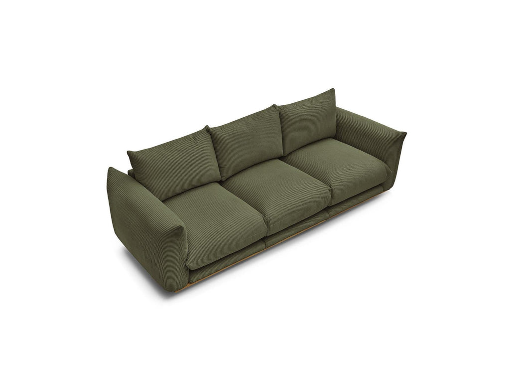 Ernest - Canapé Droit Fixe 3 Places - Tissu Velours Côtelé