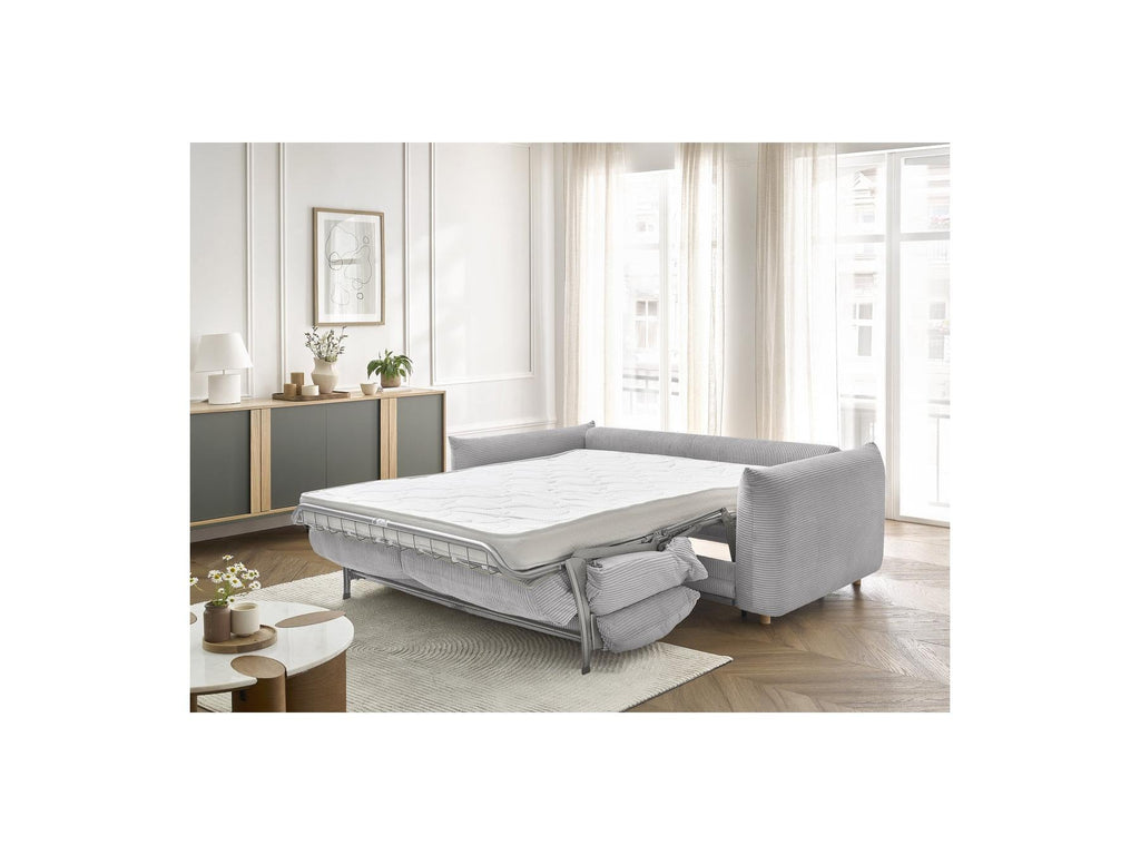 Ernest - Canapé Droit Convertible 3 Places - Tissu Velours Côtelé