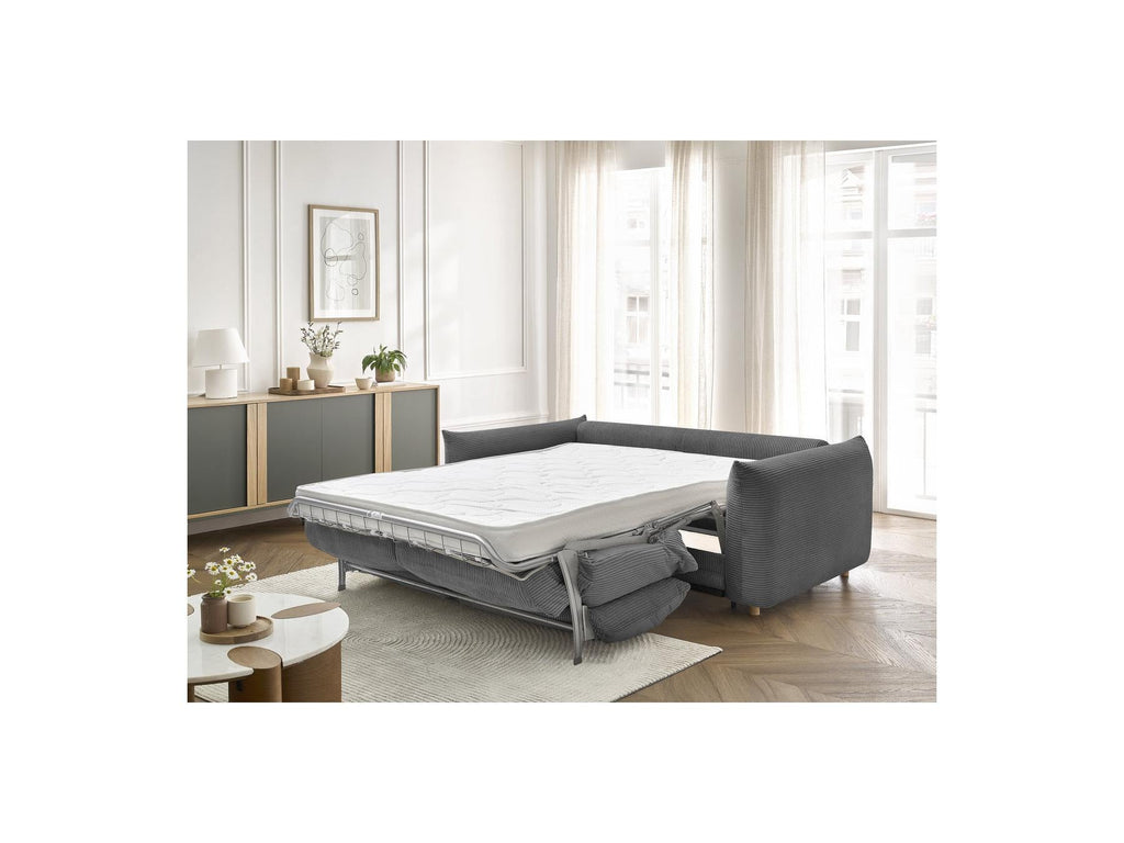 Ernest - Canapé Droit Convertible 3 Places - Tissu Velours Côtelé